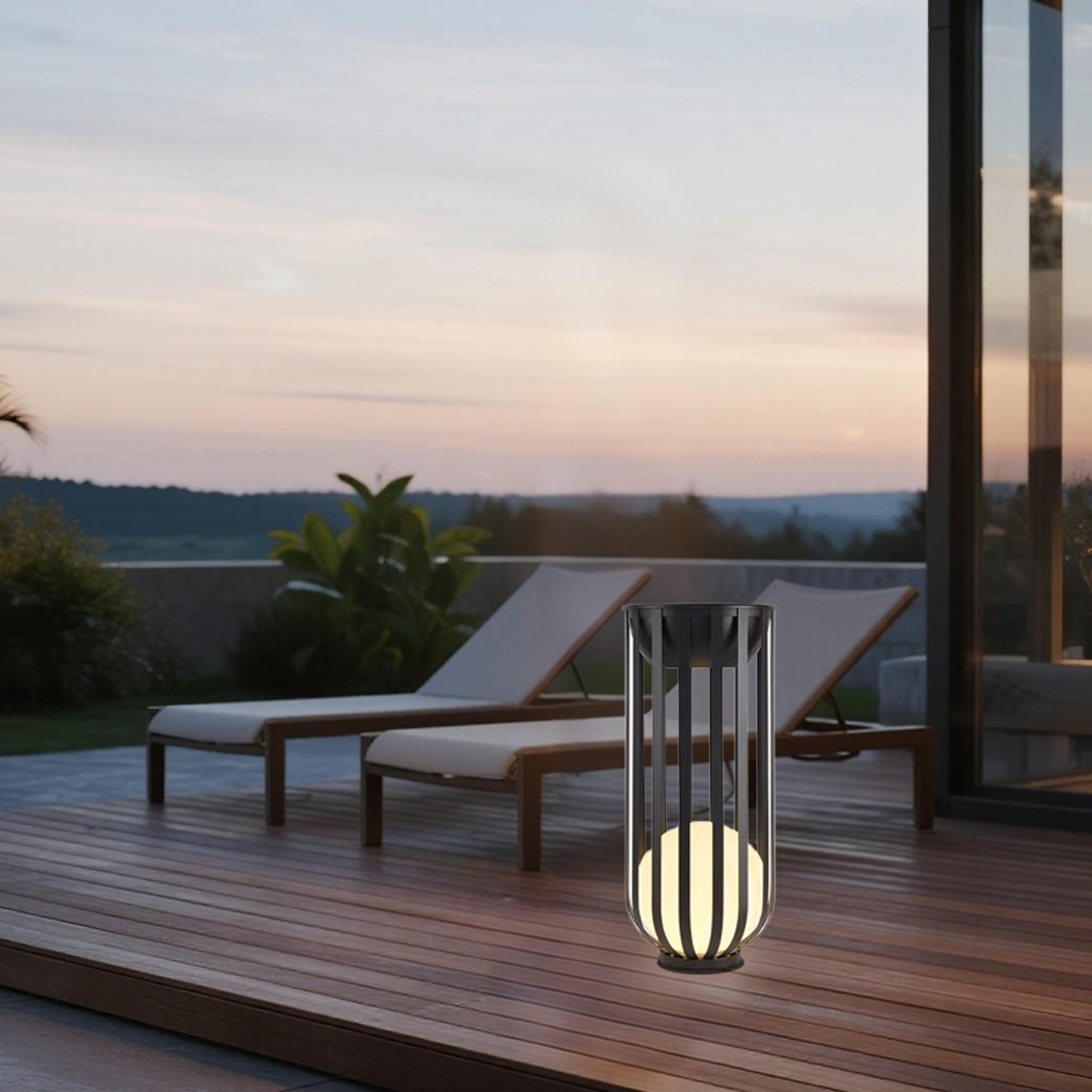 Modern Black Outdoor Path Lamp